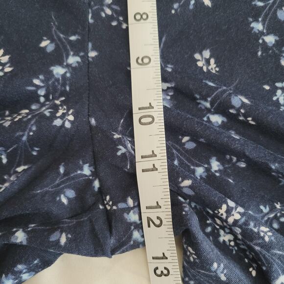 Croft & Barrow Pajama Set Womens Large Navy Blue Floral Extra Soft 2 Piece New - Picture 16 of 16